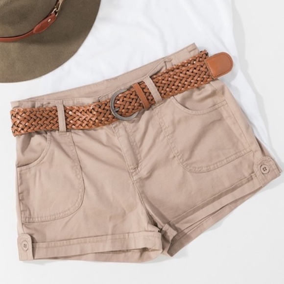 Haute Ellie Pants - BAILEY- Belted Cotton Shorts